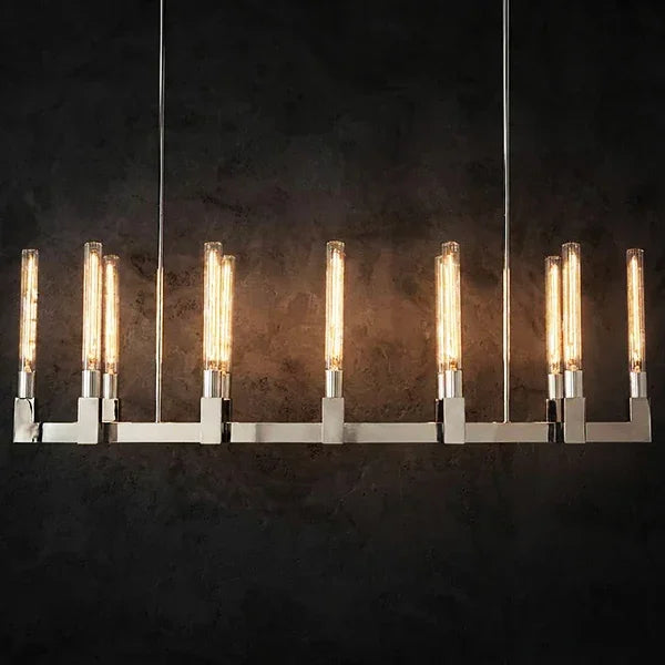 Round Brass Linear Chandelier