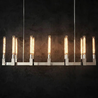 Round Brass Linear Chandelier