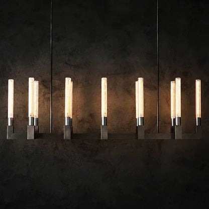 Round Brass Linear Chandelier