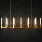 Round Brass Linear Chandelier