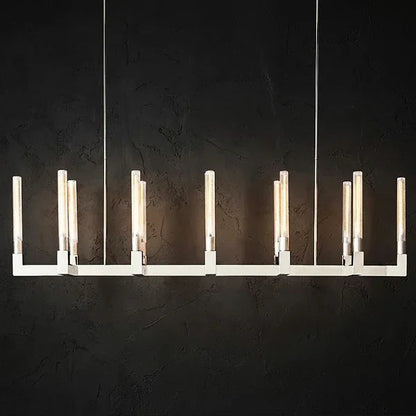 Round Brass Linear Chandelier