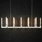 Round Brass Linear Chandelier
