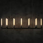 Round Brass Linear Chandelier
