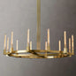 Round Brass Linear Chandelier