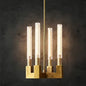 Round Brass Linear Chandelier