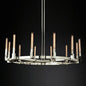 Round Brass Linear Chandelier