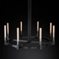 Round Brass Linear Chandelier