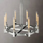 Round Brass Linear Chandelier