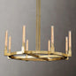 Round Brass Linear Chandelier