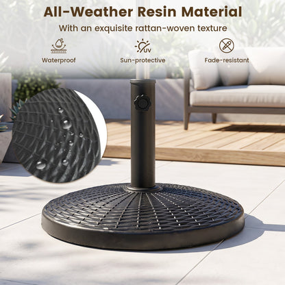 Patio Umbrella Base 22 lbs Resin Wicker Style