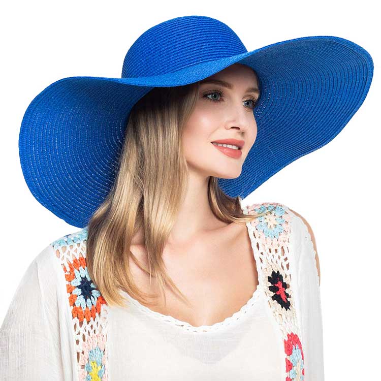 Women's Solid Floppy Straw Sun Hat