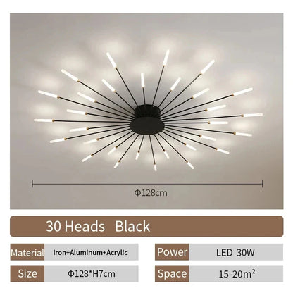 Living Room Light LED Ceiling Lamp Modern Indoor Lighting Acrylic Nordic Creative Fan-shaped Bedroom Fixture Home Decor Kid Room