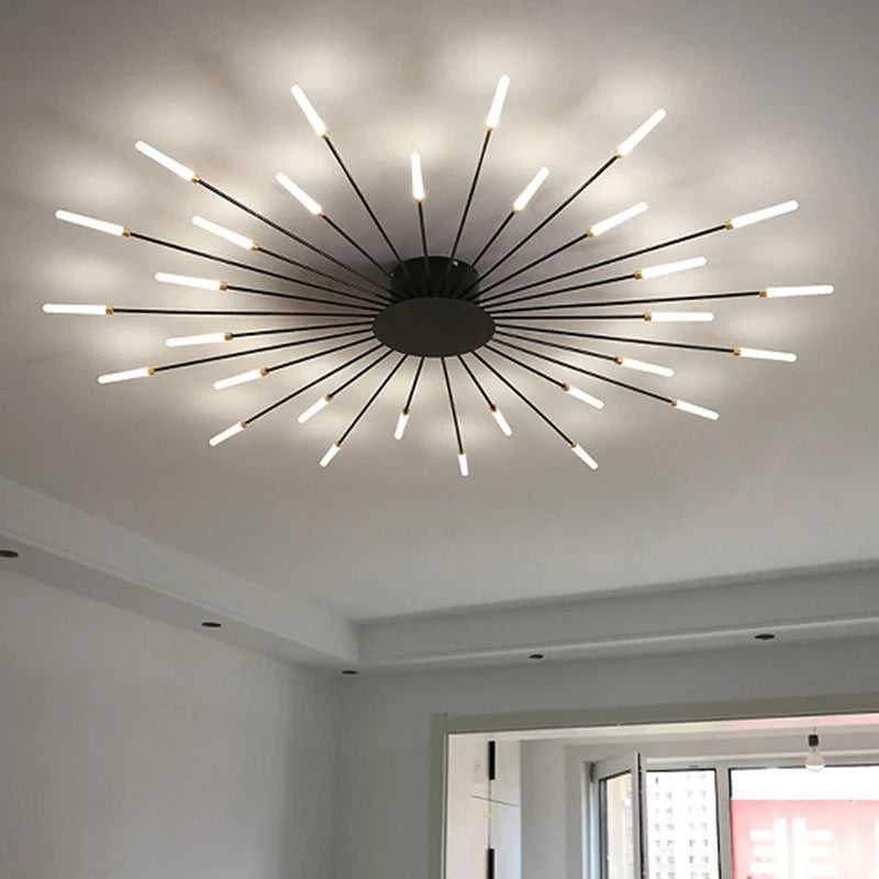 Living Room Light LED Ceiling Lamp Modern Indoor Lighting Acrylic Nordic Creative Fan-shaped Bedroom Fixture Home Decor Kid Room