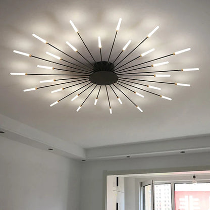 Living Room Light LED Ceiling Lamp Modern Indoor Lighting Acrylic Nordic Creative Fan-shaped Bedroom Fixture Home Decor Kid Room