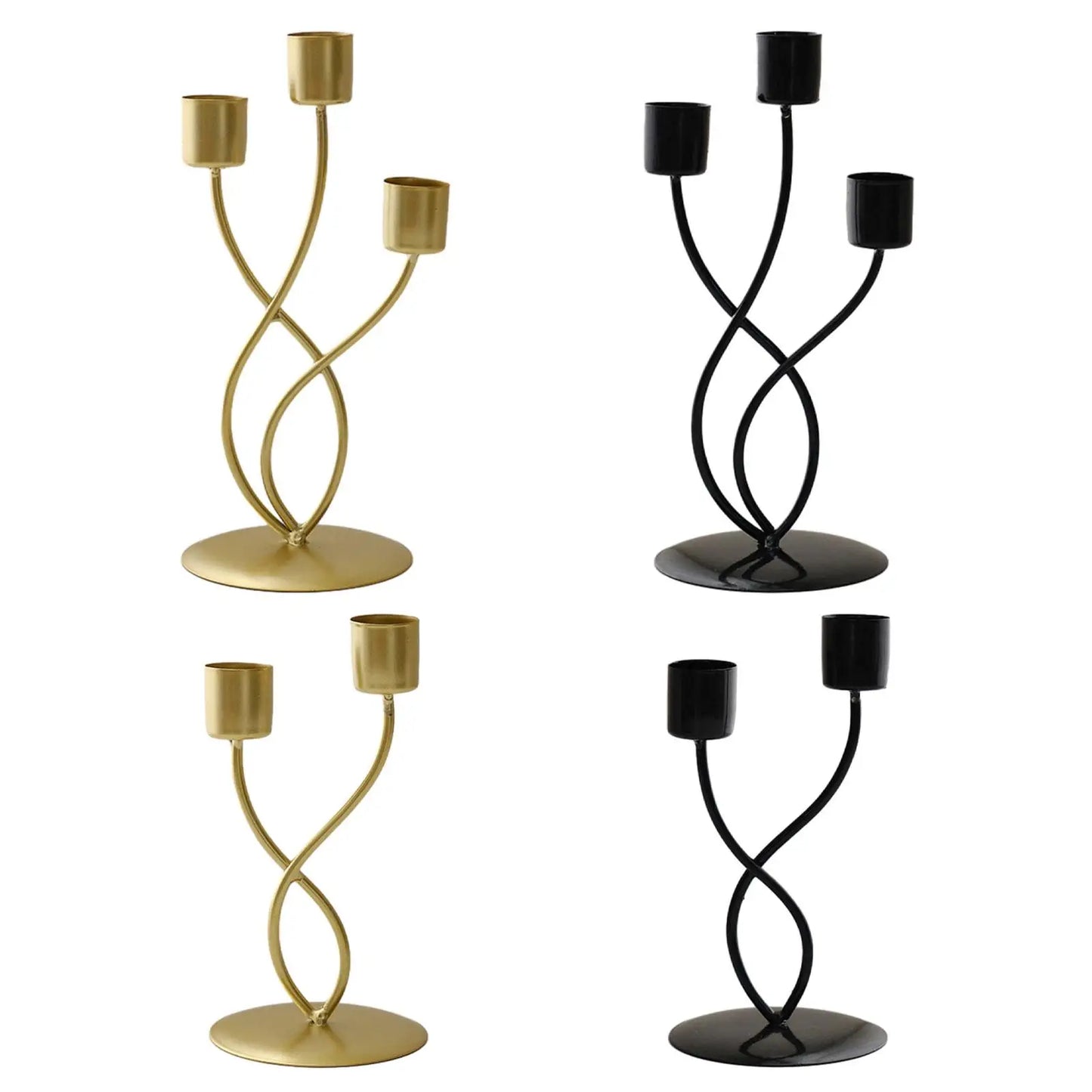 Metal Candle Holder Elegant Stable Base Table Centerpiece Candle Stick Holder for Mantel Fireplace Dining Desktop Home Decor