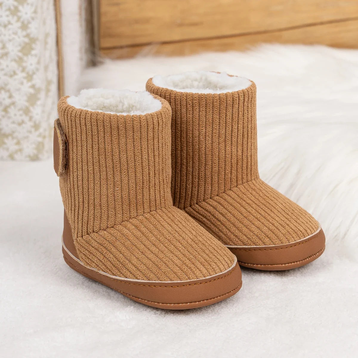 Newborn Baby Winter Boots – Soft Corduroy Booties