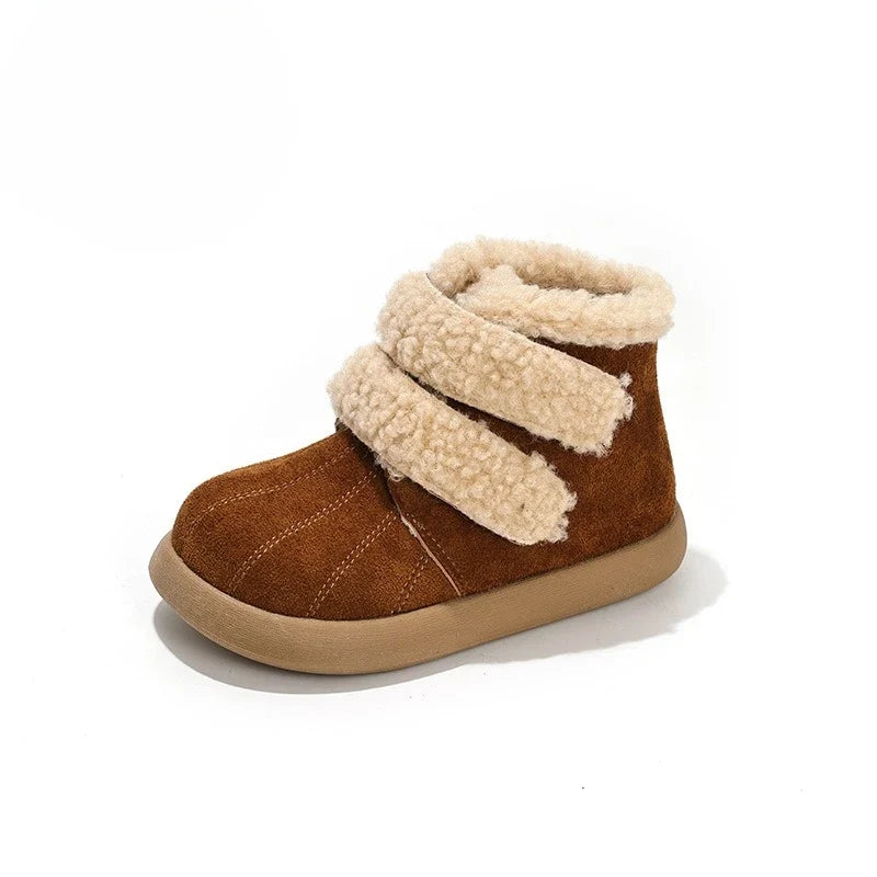 Children's Winter Boots for Girls New Warm Kids Fashion Plush Boots Ankle Versatile Outdoor Causal Toddlers Cotton Boots Soft