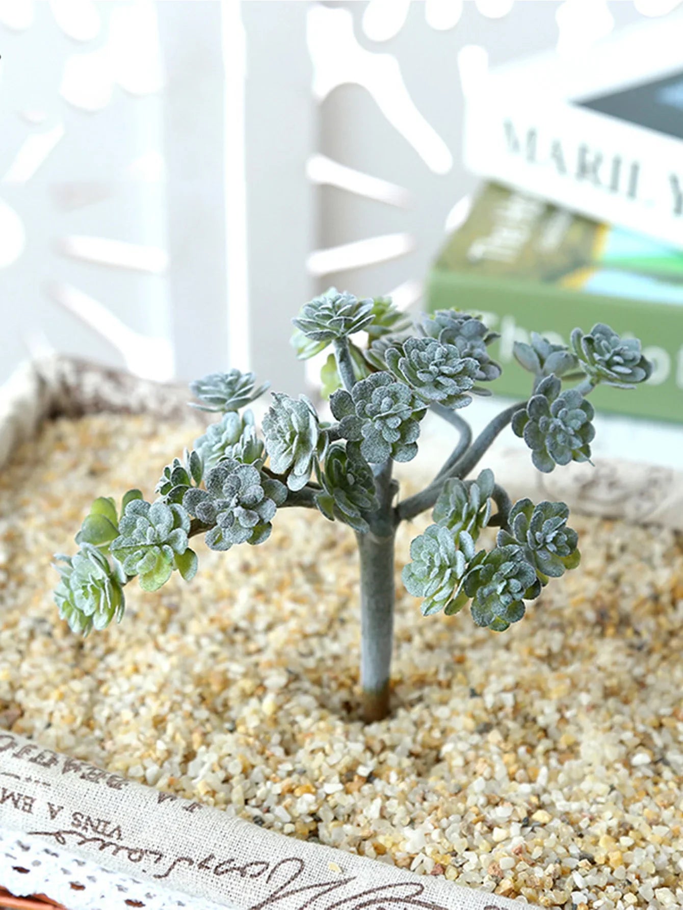 Faux Green Sedum Succulent Pick Plastic Aritificial Encrinite Succulent Spring Plants Home Decor Office Plant Landscaping