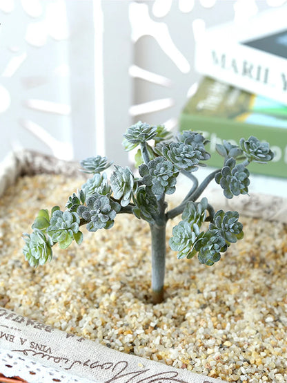 Faux Green Sedum Succulent Pick Plastic Aritificial Encrinite Succulent Spring Plants Home Decor Office Plant Landscaping