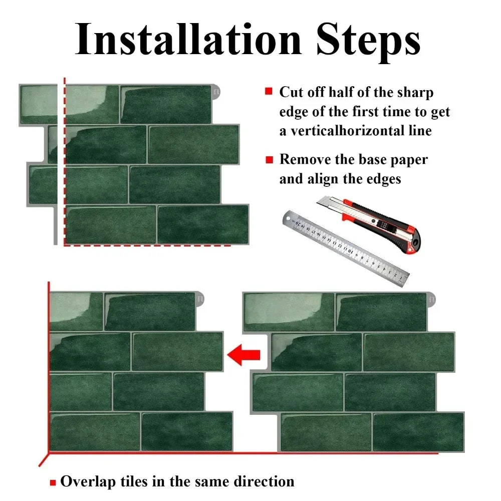 1Pcs New Self-adhesive 3D Wall Tile PVC DIY Wall Sticker Multifunction Waterproof Peel and Stick Wallpaper Home Decor