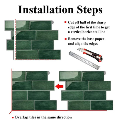 1Pcs New Self-adhesive 3D Wall Tile PVC DIY Wall Sticker Multifunction Waterproof Peel and Stick Wallpaper Home Decor