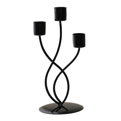 Metal Candle Holder Elegant Stable Base Table Centerpiece Candle Stick Holder for Mantel Fireplace Dining Desktop Home Decor