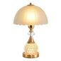 Bedside Table Lamp Petal Light Luxury Crystal Push Button Switch Bedroom Living Room Den Control Dimming Warm Atmosphere Decorat