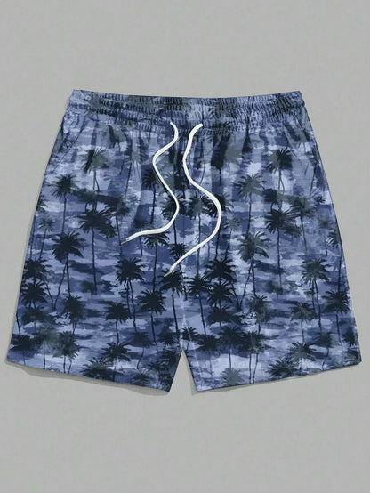 Men's Hawaiian Swim Trunks 3D Hawaiian Plant Pattern Beach Shorts Quick Dry Outdoor Leisure Sports Shorts Fashion Men's Shorts
