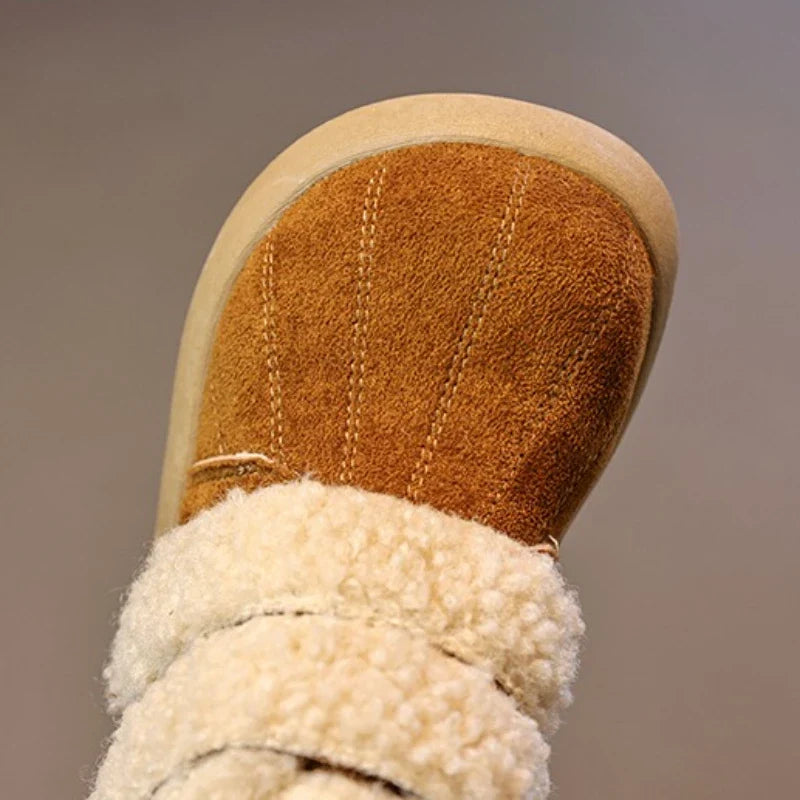 Children's Winter Boots for Girls New Warm Kids Fashion Plush Boots Ankle Versatile Outdoor Causal Toddlers Cotton Boots Soft
