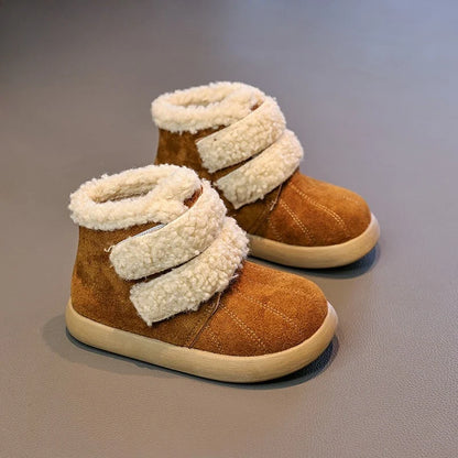 Children's Winter Boots for Girls New Warm Kids Fashion Plush Boots Ankle Versatile Outdoor Causal Toddlers Cotton Boots Soft