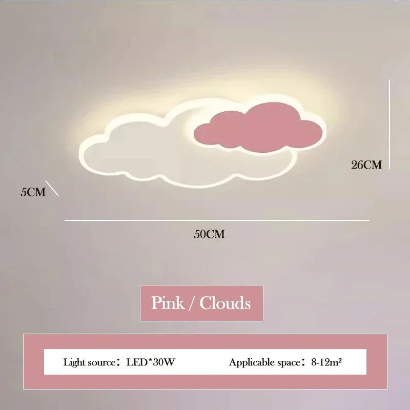 AuroraRealm Children's Bedroom LED Ceiling Lamp Creative White Cloud Boy Girl Study Fixture Lustre Home Decor Living Room Lights