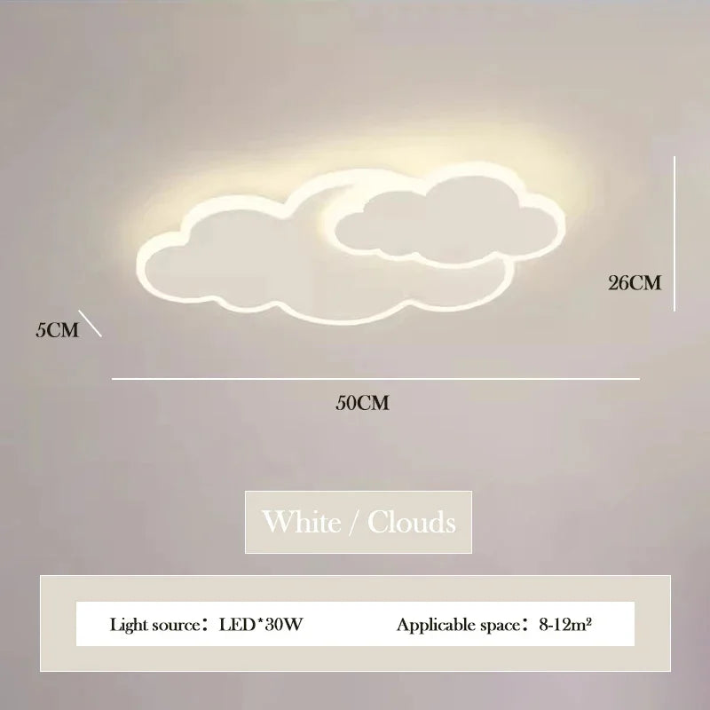 AuroraRealm Children's Bedroom LED Ceiling Lamp Creative White Cloud Boy Girl Study Fixture Lustre Home Decor Living Room Lights