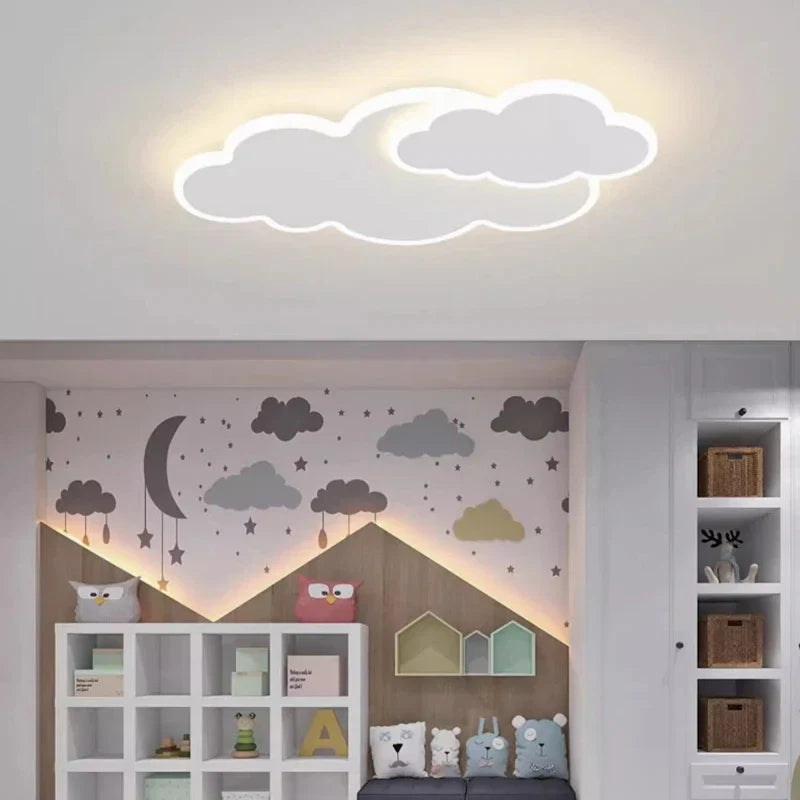 AuroraRealm Children's Bedroom LED Ceiling Lamp Creative White Cloud Boy Girl Study Fixture Lustre Home Decor Living Room Lights