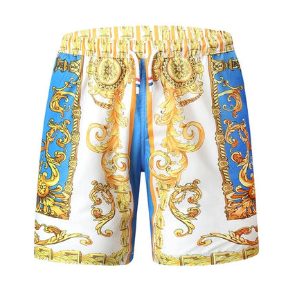 Gold Luxury Swimwear Shorts Breathable Surf Board Shorts Men's Vacation Beach Shorts Quick Dry Swimsuit Summer Sports Trunks Boy