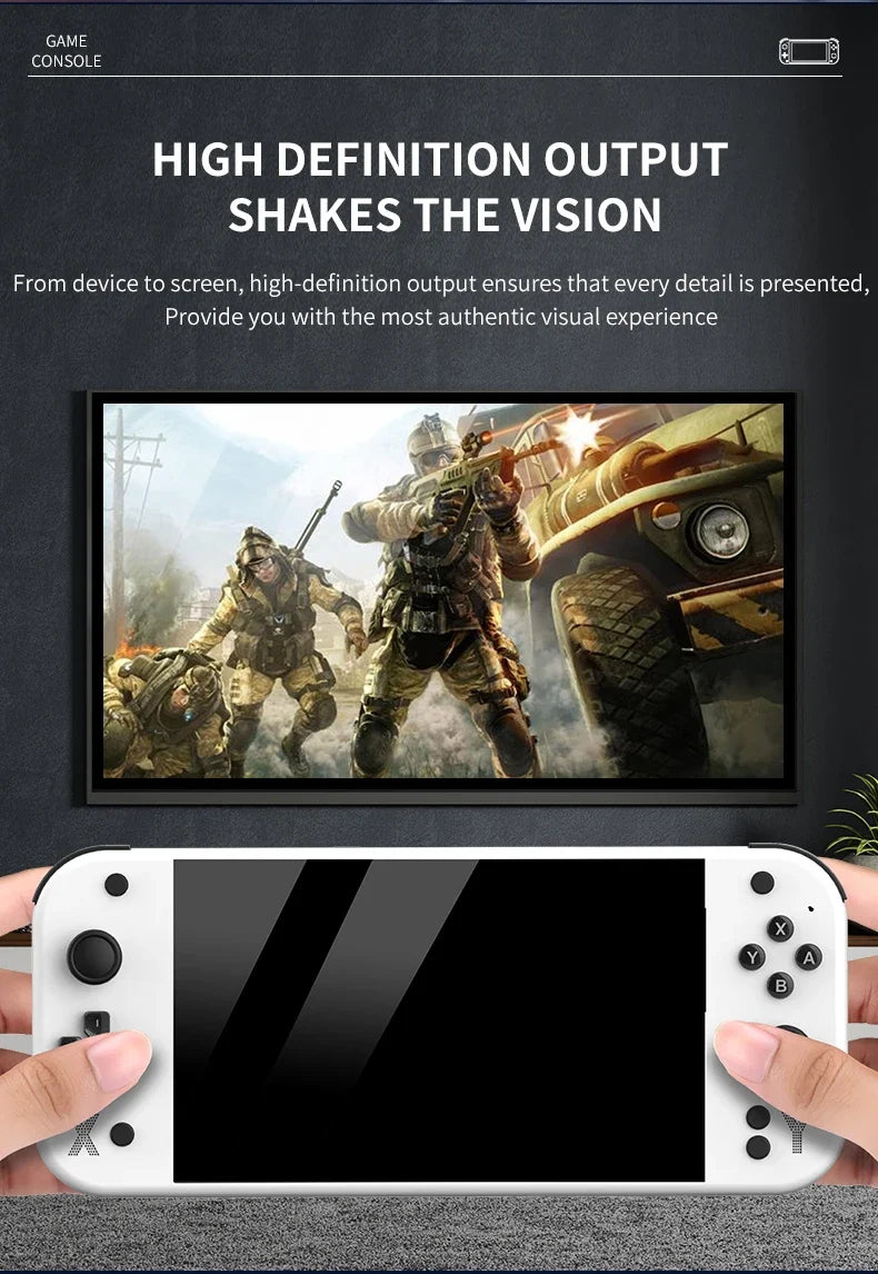 G90 Handheld Game Console – 7-inch 64GB Retro Arcade Gaming Device