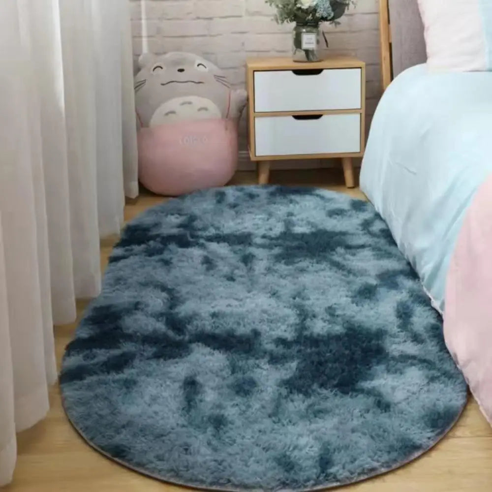 VIKAMA Soft Bedside Carpet Oval Carpet Girl Rug For Bedroom  Carpet For Live Room Winter Warm Floor Mat Doormat Home Decoration