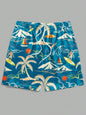 Men's Hawaiian Swim Trunks 3D Hawaiian Plant Pattern Beach Shorts Quick Dry Outdoor Leisure Sports Shorts Fashion Men's Shorts