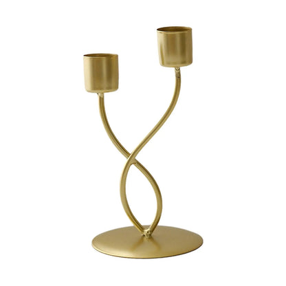 Metal Candle Holder Elegant Stable Base Table Centerpiece Candle Stick Holder for Mantel Fireplace Dining Desktop Home Decor