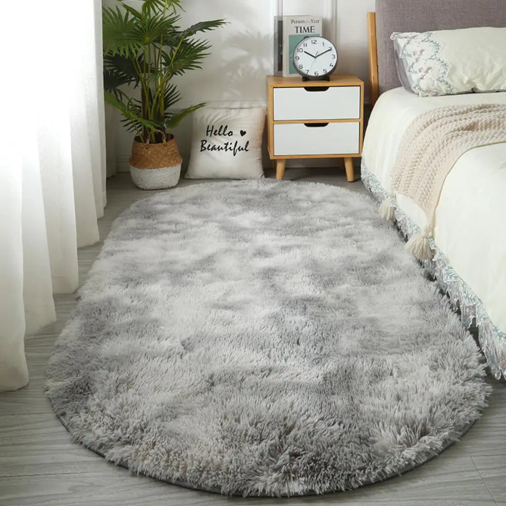 VIKAMA Soft Bedside Carpet Oval Carpet Girl Rug For Bedroom  Carpet For Live Room Winter Warm Floor Mat Doormat Home Decoration