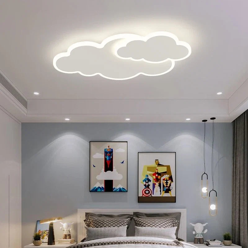 AuroraRealm Children's Bedroom LED Ceiling Lamp Creative White Cloud Boy Girl Study Fixture Lustre Home Decor Living Room Lights