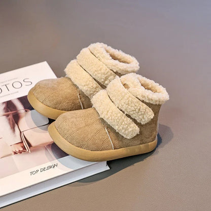 Children's Winter Boots for Girls New Warm Kids Fashion Plush Boots Ankle Versatile Outdoor Causal Toddlers Cotton Boots Soft