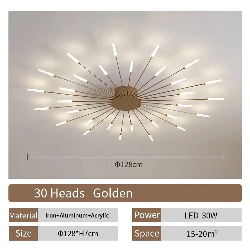 Living Room Light LED Ceiling Lamp Modern Indoor Lighting Acrylic Nordic Creative Fan-shaped Bedroom Fixture Home Decor Kid Room