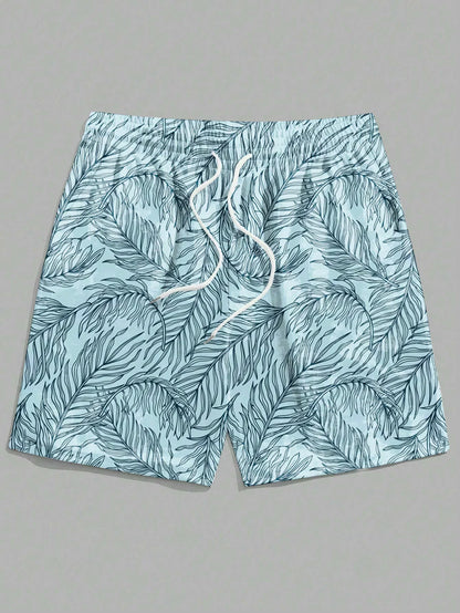 Men's Hawaiian Swim Trunks 3D Hawaiian Plant Pattern Beach Shorts Quick Dry Outdoor Leisure Sports Shorts Fashion Men's Shorts