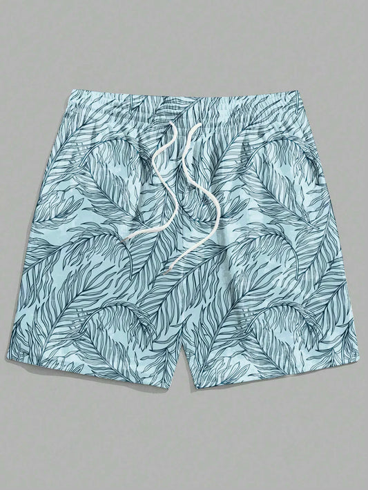 Men's Hawaiian Swim Trunks 3D Hawaiian Plant Pattern Beach Shorts Quick Dry Outdoor Leisure Sports Shorts Fashion Men's Shorts