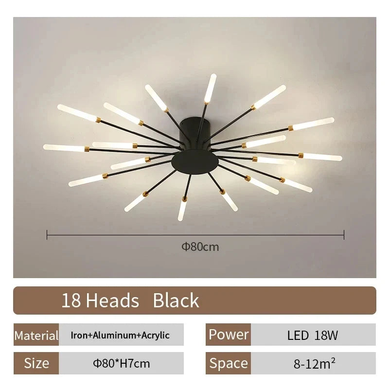 Living Room Light LED Ceiling Lamp Modern Indoor Lighting Acrylic Nordic Creative Fan-shaped Bedroom Fixture Home Decor Kid Room