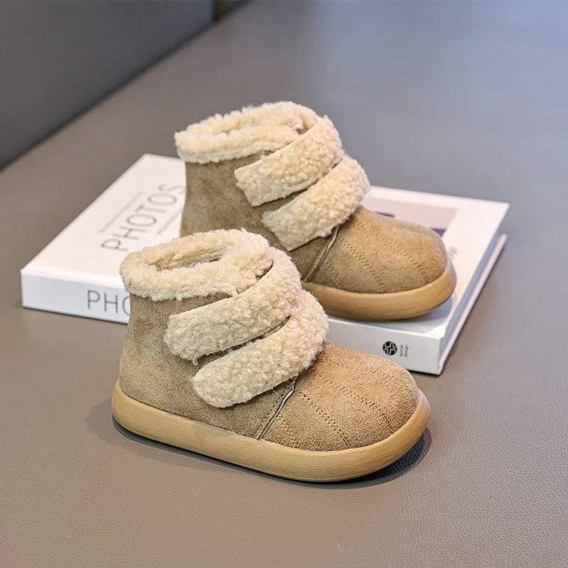 Children's Winter Boots for Girls New Warm Kids Fashion Plush Boots Ankle Versatile Outdoor Causal Toddlers Cotton Boots Soft