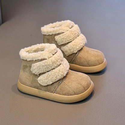 Children's Winter Boots for Girls New Warm Kids Fashion Plush Boots Ankle Versatile Outdoor Causal Toddlers Cotton Boots Soft