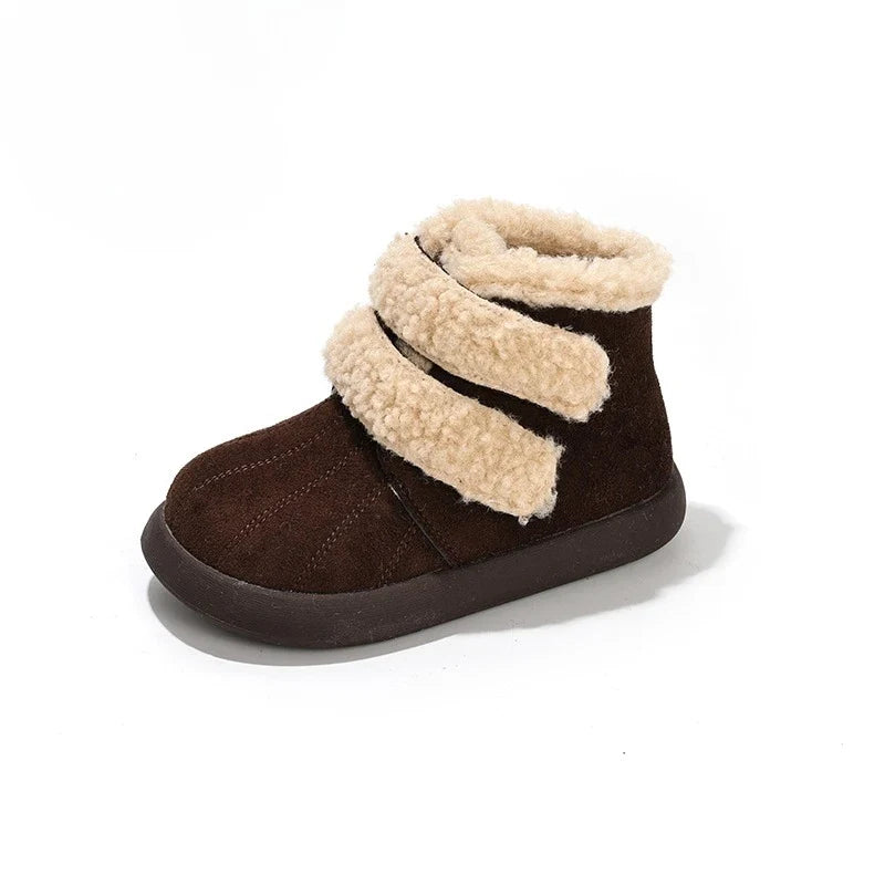 Children's Winter Boots for Girls New Warm Kids Fashion Plush Boots Ankle Versatile Outdoor Causal Toddlers Cotton Boots Soft