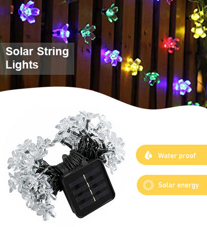 Cherry Blossom Solar String Lights Waterproof Outdoor Garden Patio Lighting 50 LED 22FT
