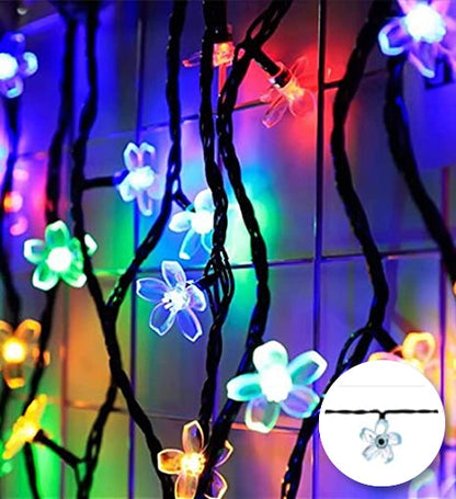 Cherry Blossom Solar String Lights Waterproof Outdoor Garden Patio Lighting 50 LED 22FT